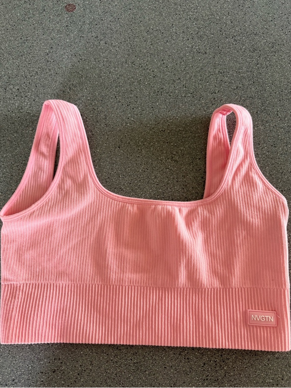 NVGTN Ribbed Pink Stretch Sports Bra